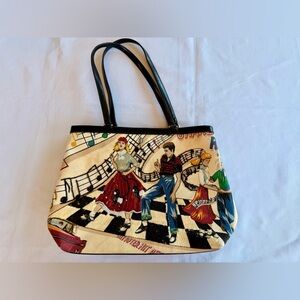 Vintage 50s Rock & Roll Shake Rattle and Roll Beaded Sequin Design Handbag